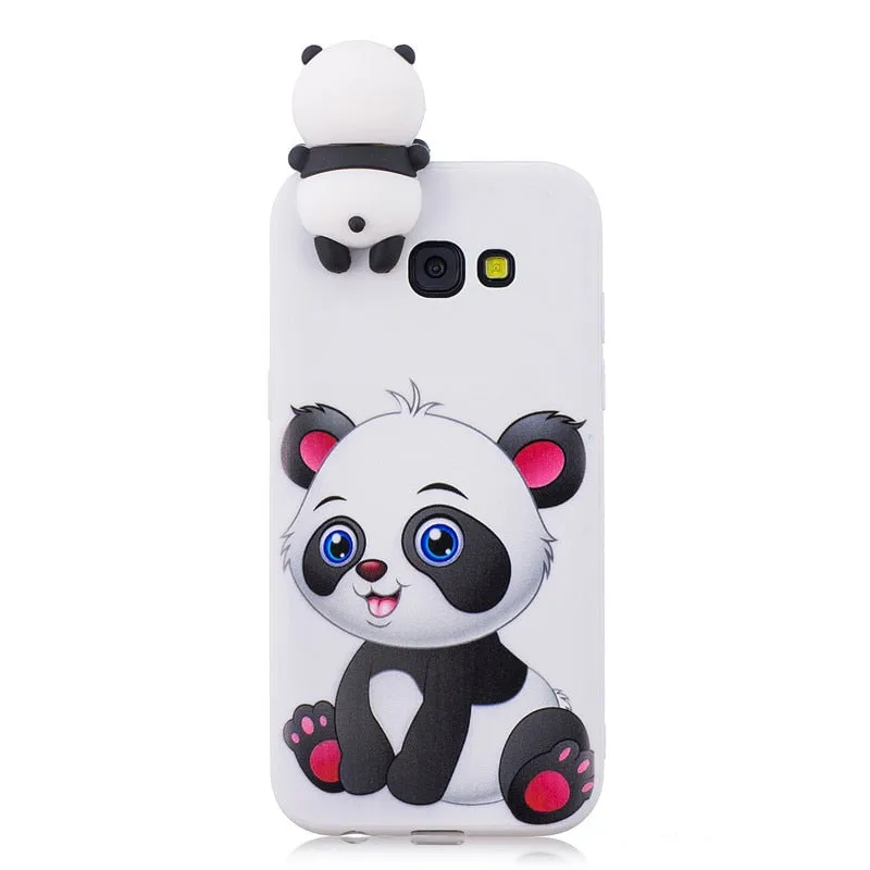 Anymob Samsung Case White Cat Soft Silicone 3D Unicorn Panda Phone Cover Protection