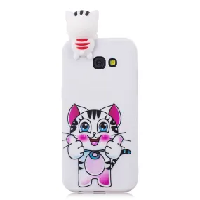 Anymob Samsung Case White Cat Soft Silicone 3D Unicorn Panda Phone Cover Protection