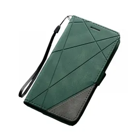 Anymob Samsung Dark Green Luxury Leather Case Mobile Phone Cover Protection