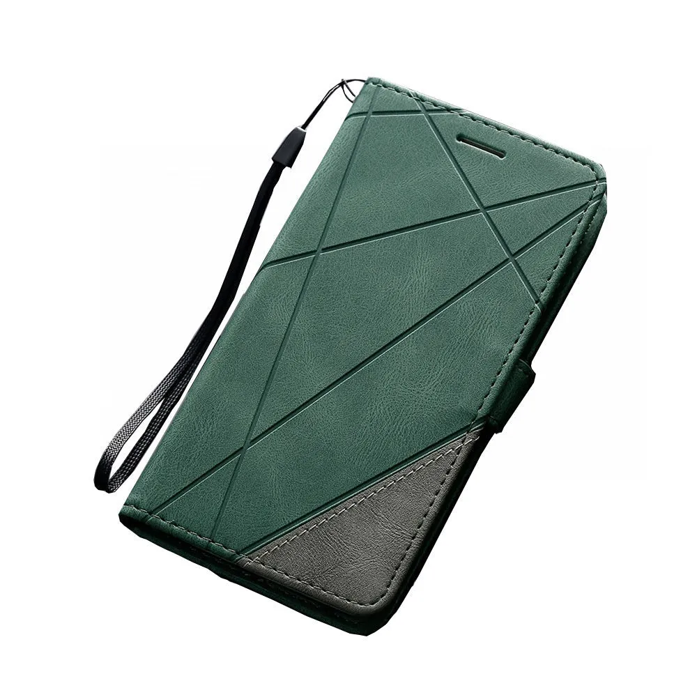 Anymob Samsung Dark Green Luxury Leather Case Mobile Phone Cover Protection