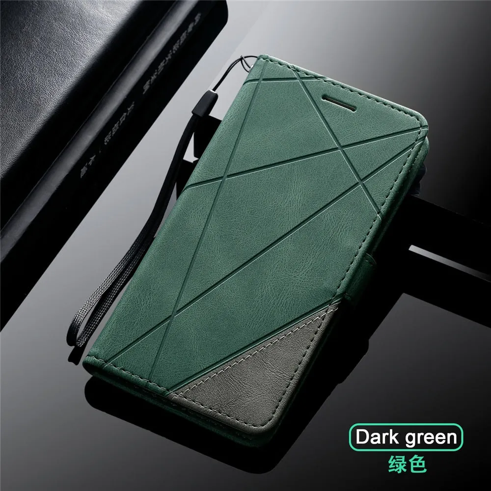 Anymob Samsung Dark Green Luxury Leather Case Mobile Phone Cover Protection