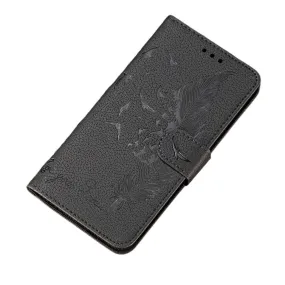 Anymob Samsung Matte Black Flip Case Leather Phone Wallet Cover Protection