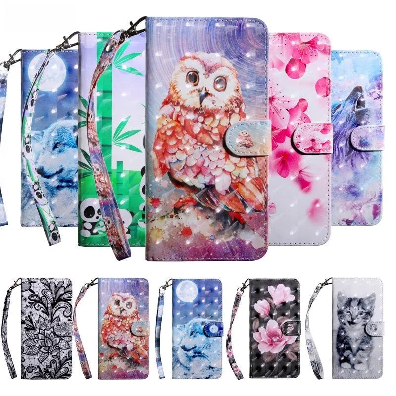 Anymob Xiaomi Redmi Blue Leather Case Wolf Flip Wallet Cover Bag Shell Protection