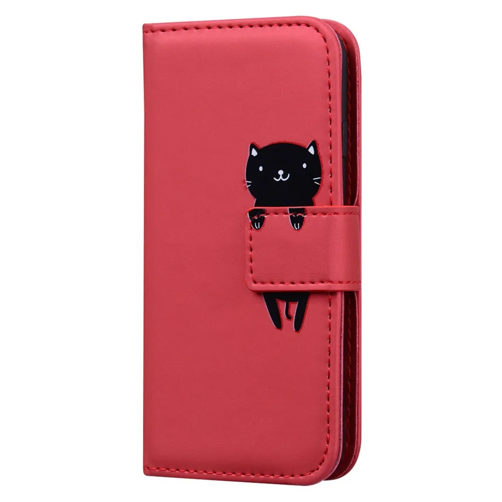 Anymob Xiaomi Redmi Pink and White Bunny Flip Case Leather Phone Wallet Cover Protection