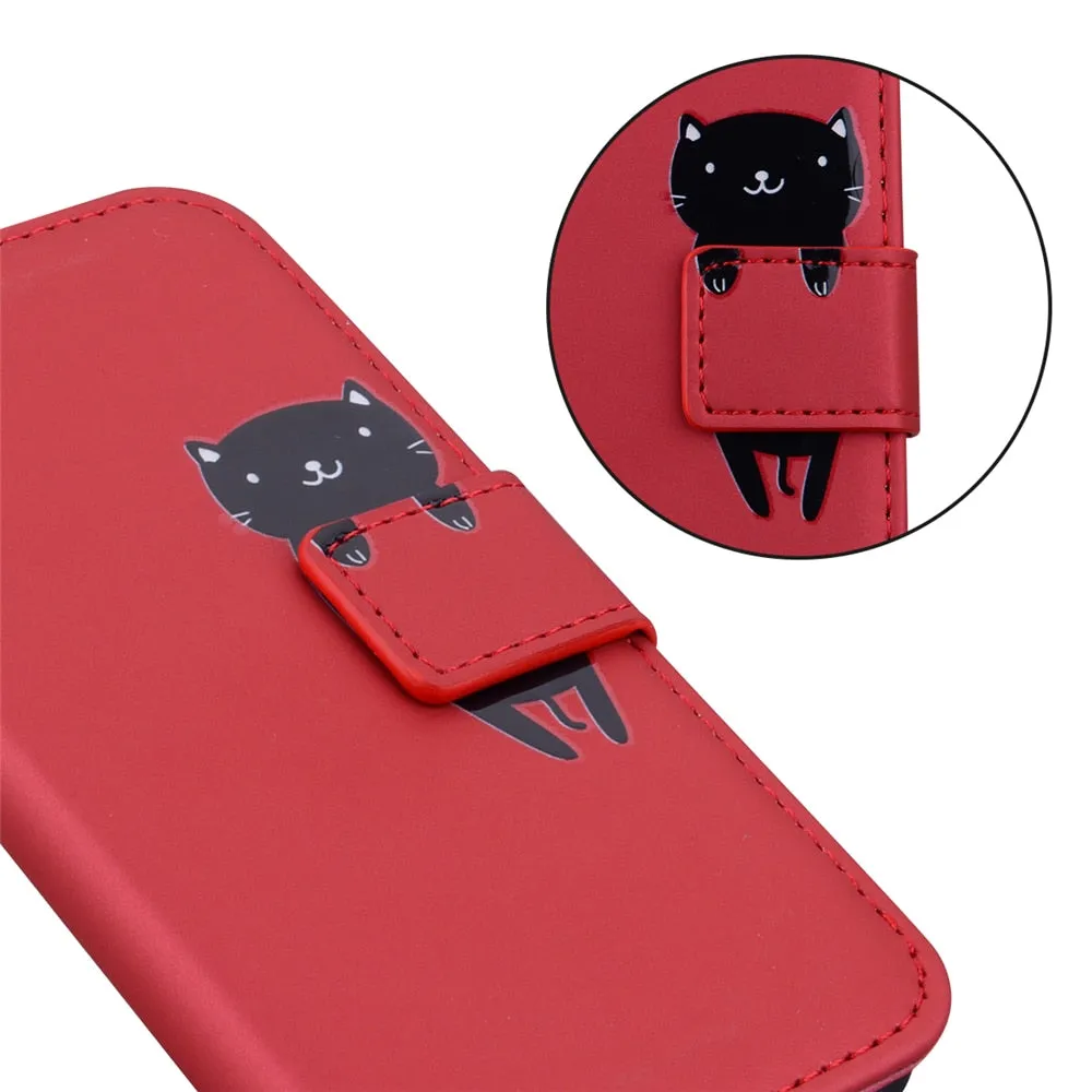 Anymob Xiaomi Redmi Pink and White Bunny Flip Case Leather Phone Wallet Cover Protection