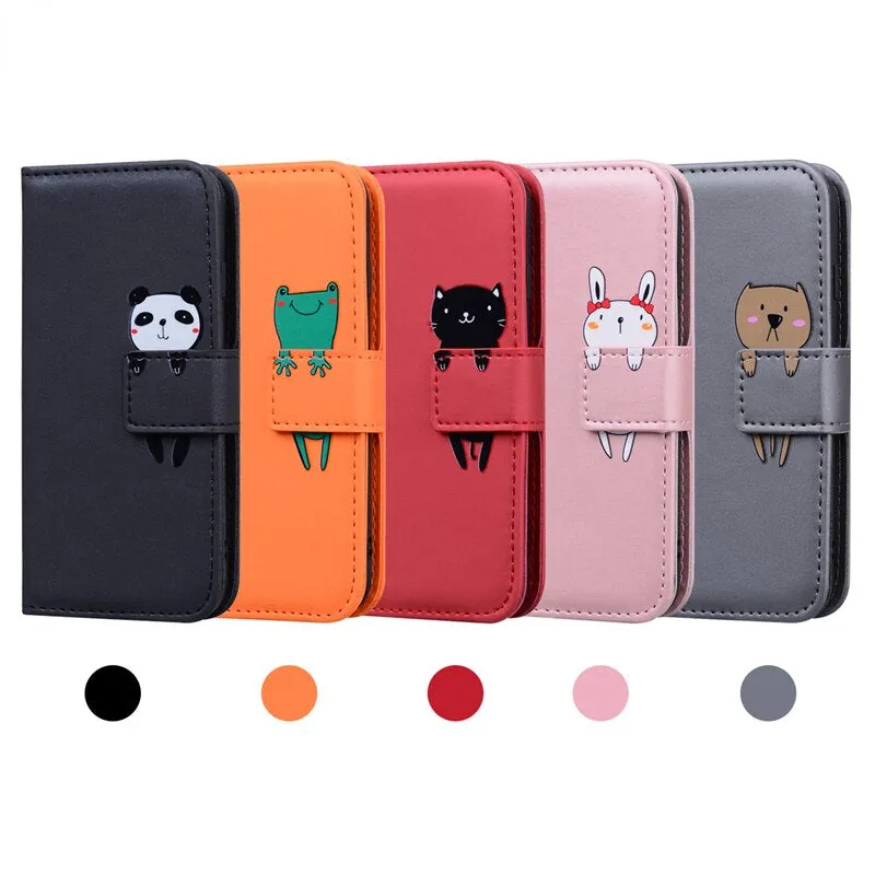 Anymob Xiaomi Redmi Pink and White Bunny Flip Case Leather Phone Wallet Cover Protection