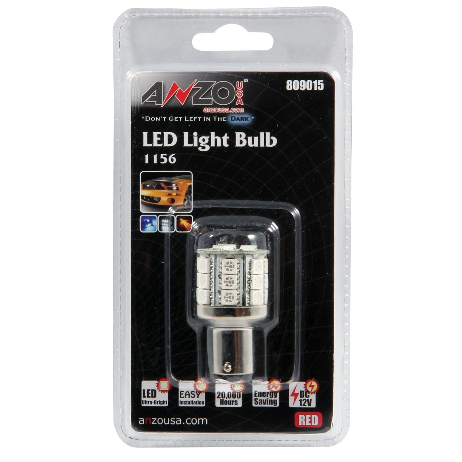 Anzo USA 809015 LED Replacement Bulb; 1156; 24 LEDs; 1 3/4 in. Tall; Red;