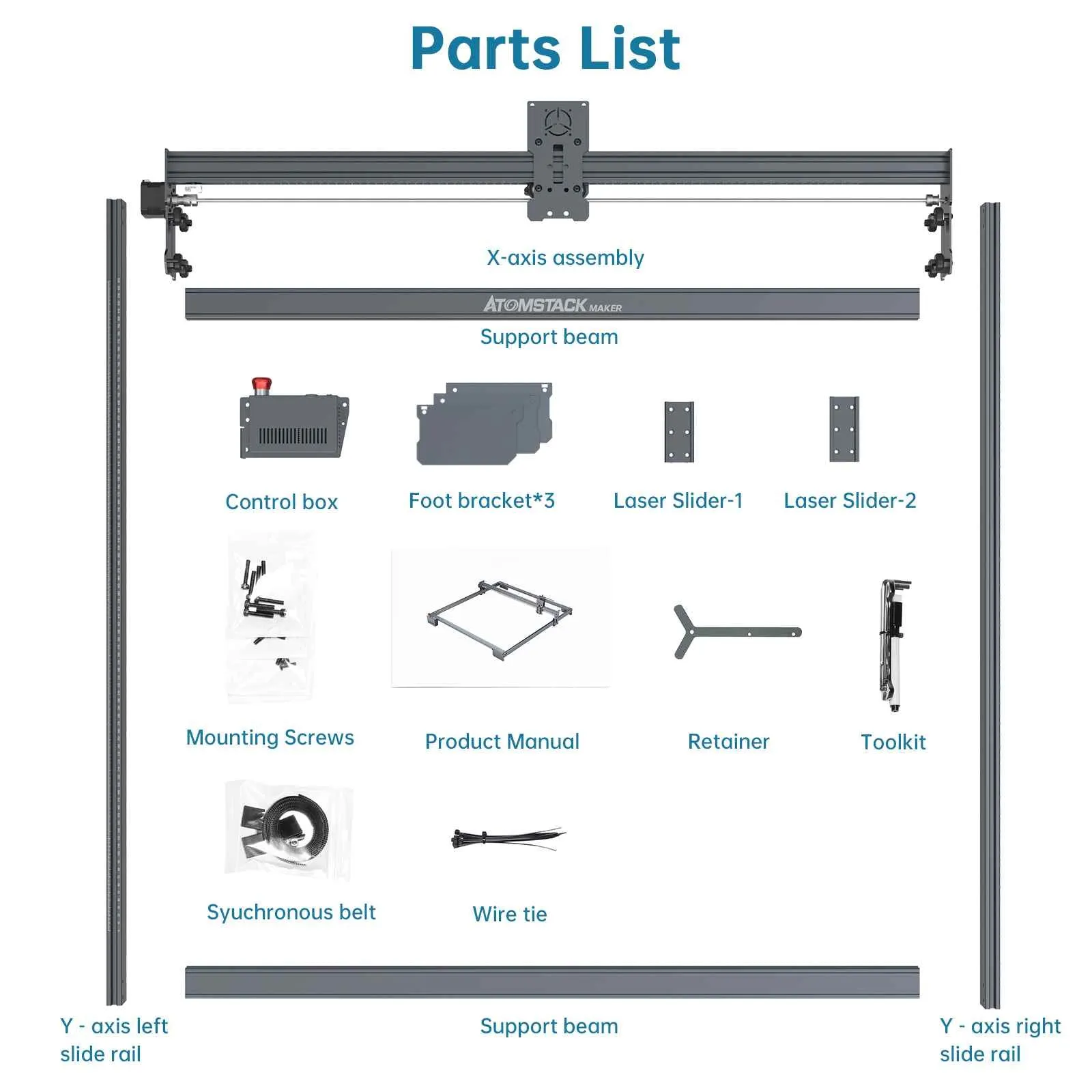 Atomstack E85 Working Area Expansion Kit 850*800mm for ATOMSTCK X40 PRO S40 PRO A40 PRO X30 PRO S30 PRO A30 PROX20 Pro, A20 Pro, S20 Pro,X7 Pro, A10 Pro, S10 Pro,X7 40W, A5 Series Laser Engraver and Cutter