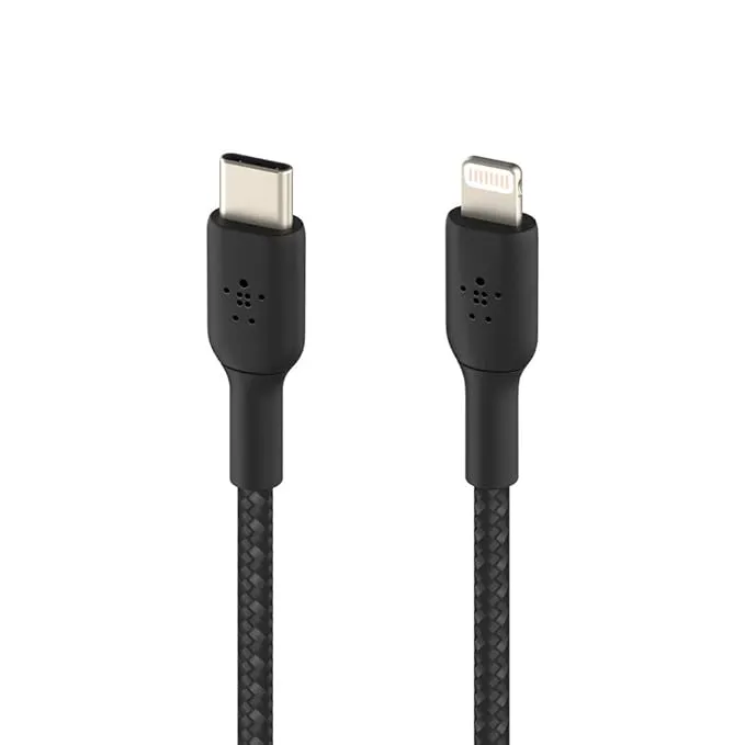 Belkin BoostCharge Braided USB-C to Lightning Cable (0.9M/ 3Ft, Black)
