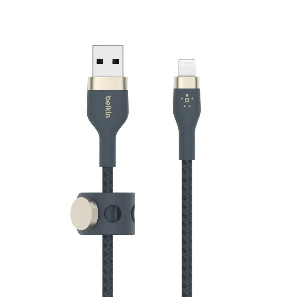 Belkin PRO Flex USB A Braided Silicone Cable with Lightning  3M - Blue