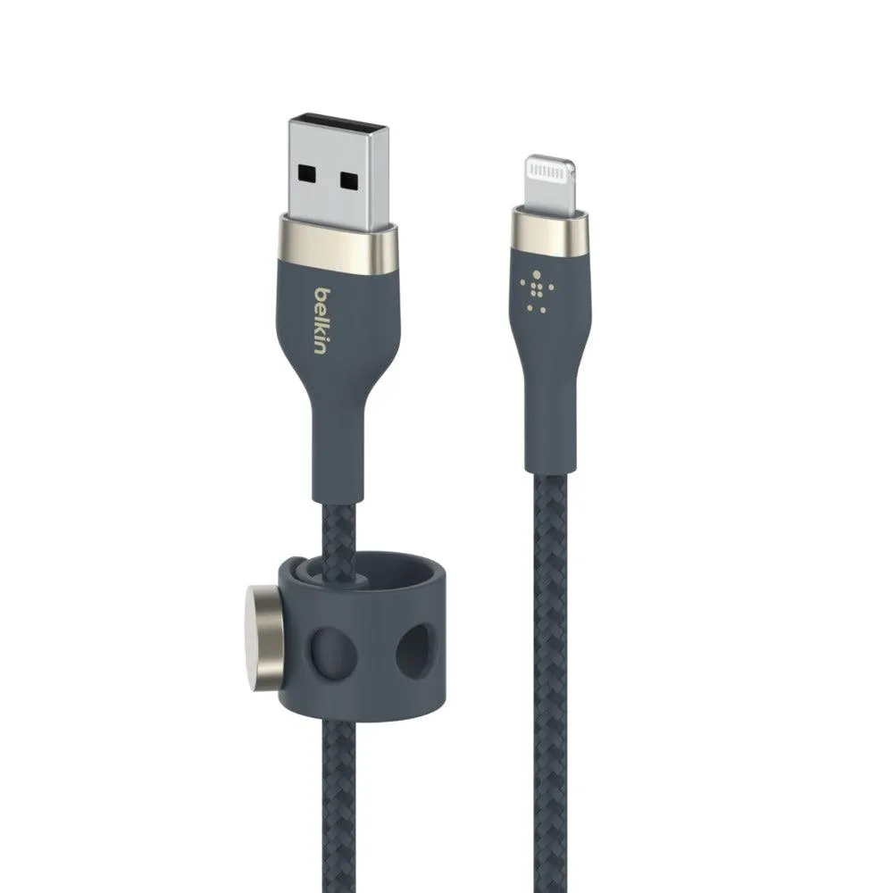 Belkin PRO Flex USB A Braided Silicone Cable with Lightning  3M - Blue