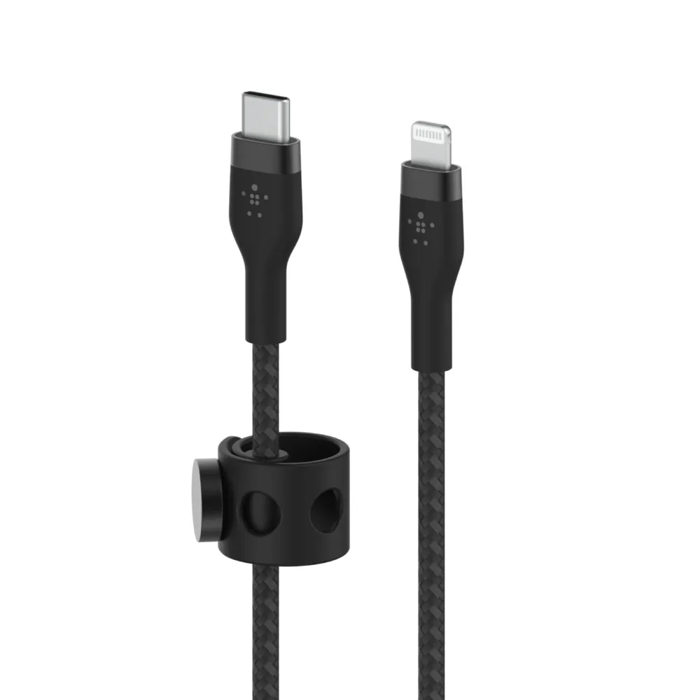 Belkin Usb-C To Lighting, Braid Sil, 1M, Black Magnetic Management