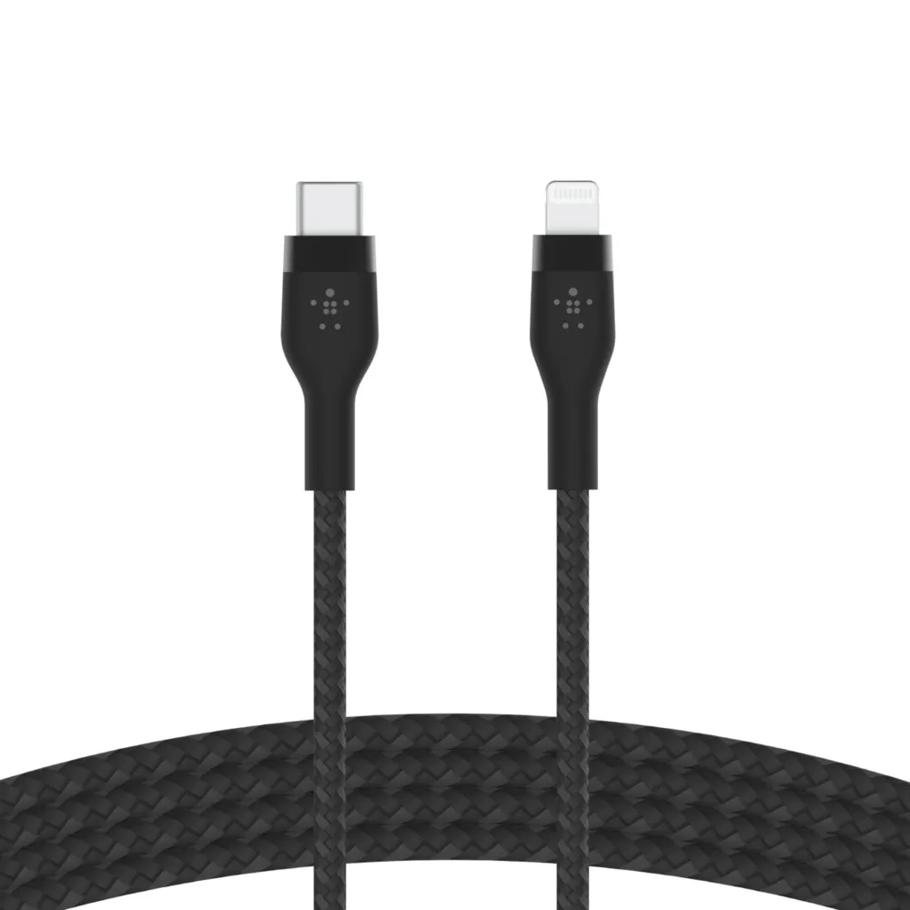 Belkin Usb-C To Lighting, Braid Sil, 1M, Black Magnetic Management