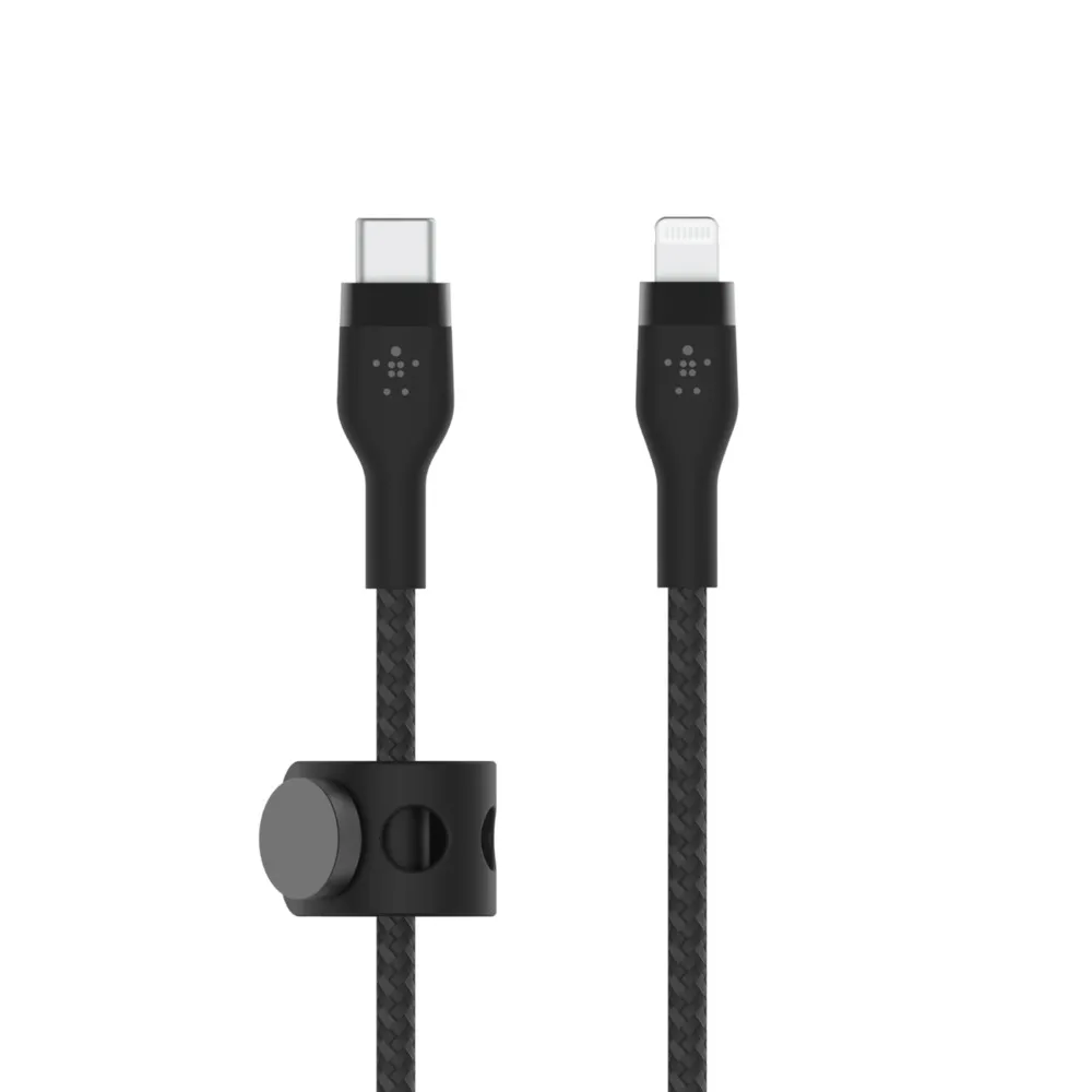 Belkin Usb-C To Lighting, Braid Sil, 1M, Black Magnetic Management