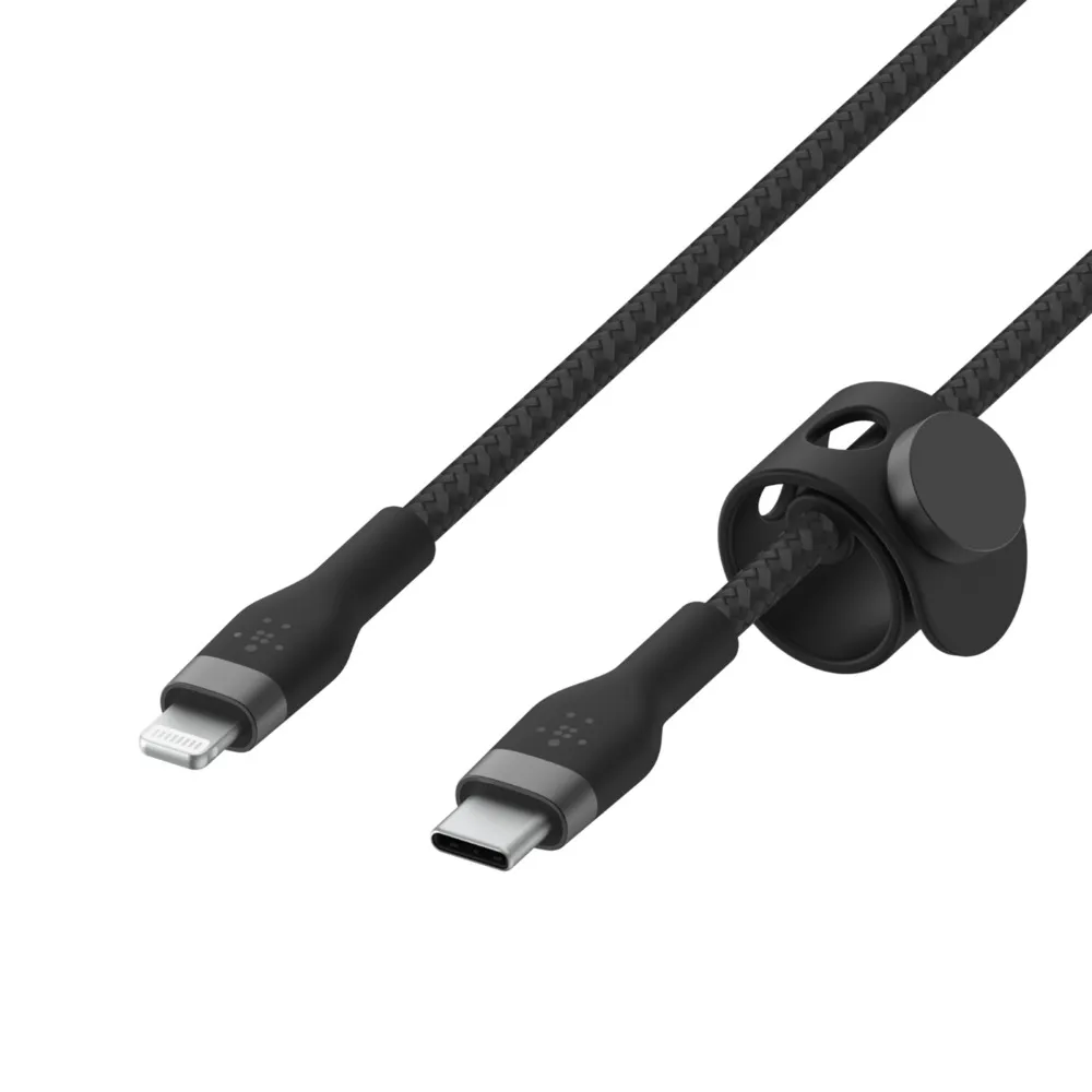 Belkin Usb-C To Lighting, Braid Sil, 1M, Black Magnetic Management