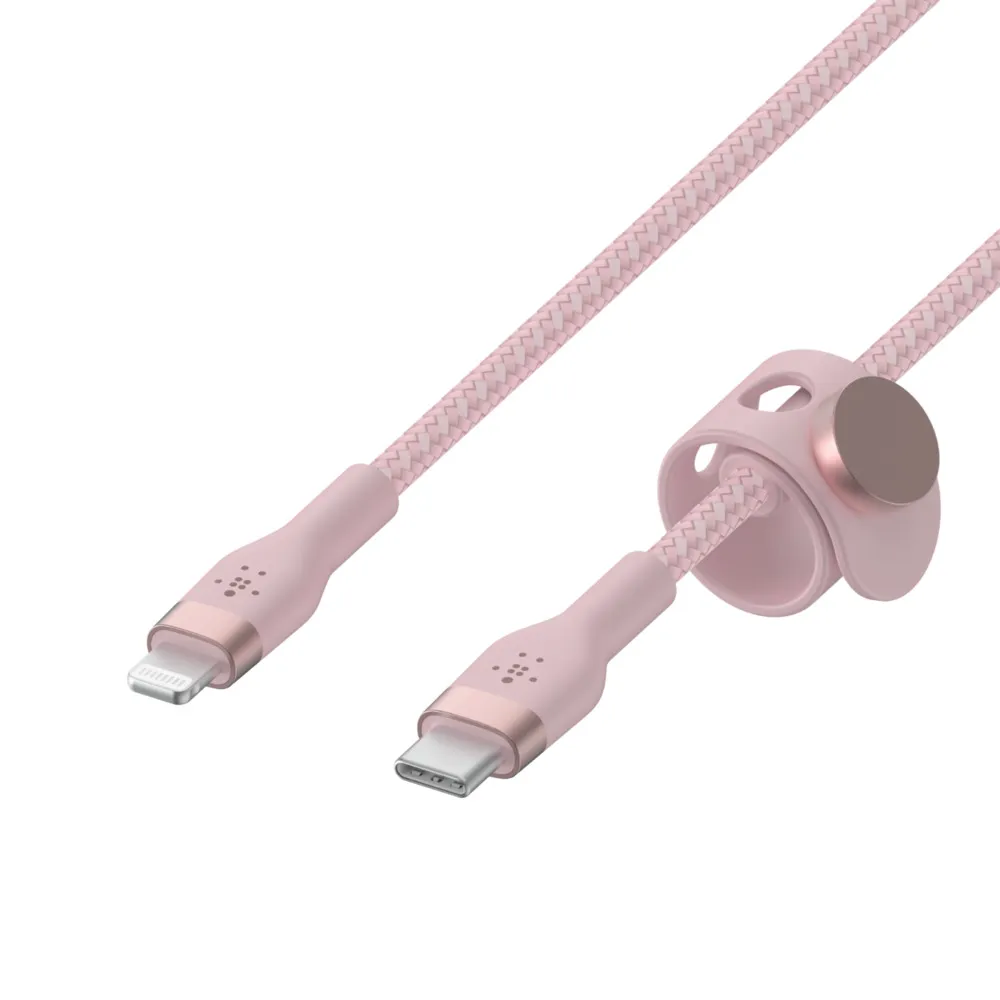 Belkin Usb-C To Lighting, Braid Sil, 1M, Pink Magnetic Management