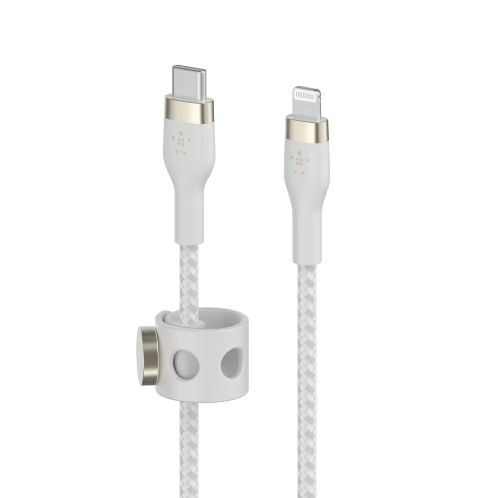 Belkin Usb-C To Lighting, Braid Sil, 1M, White Magnetic Management