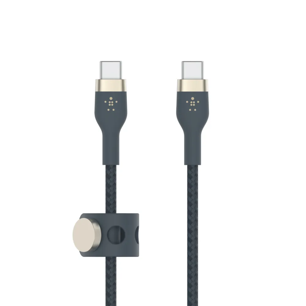 Belkin Usb-C To Usb-C 2.0, Braid Sil, 1M, Blue Magnetic Management