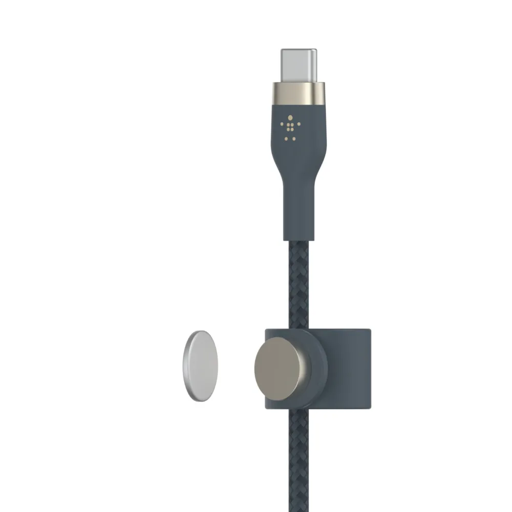 Belkin Usb-C To Usb-C 2.0, Braid Sil, 1M, Blue Magnetic Management