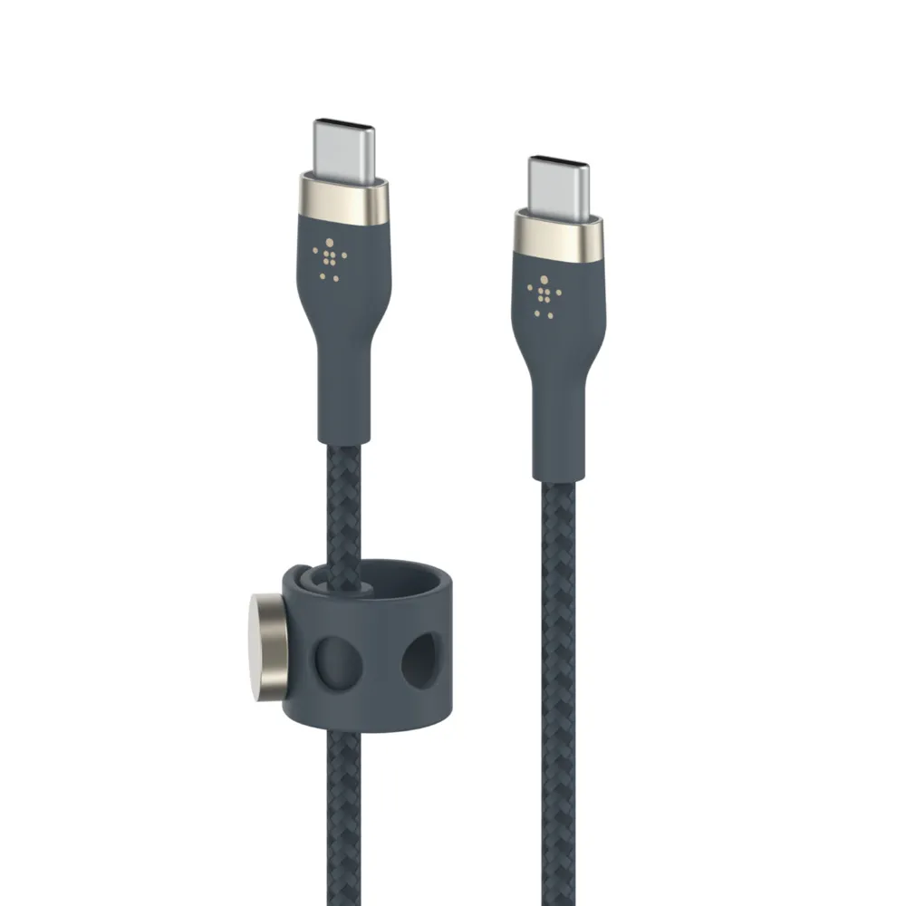 Belkin Usb-C To Usb-C 2.0, Braid Sil, 1M, Blue Magnetic Management