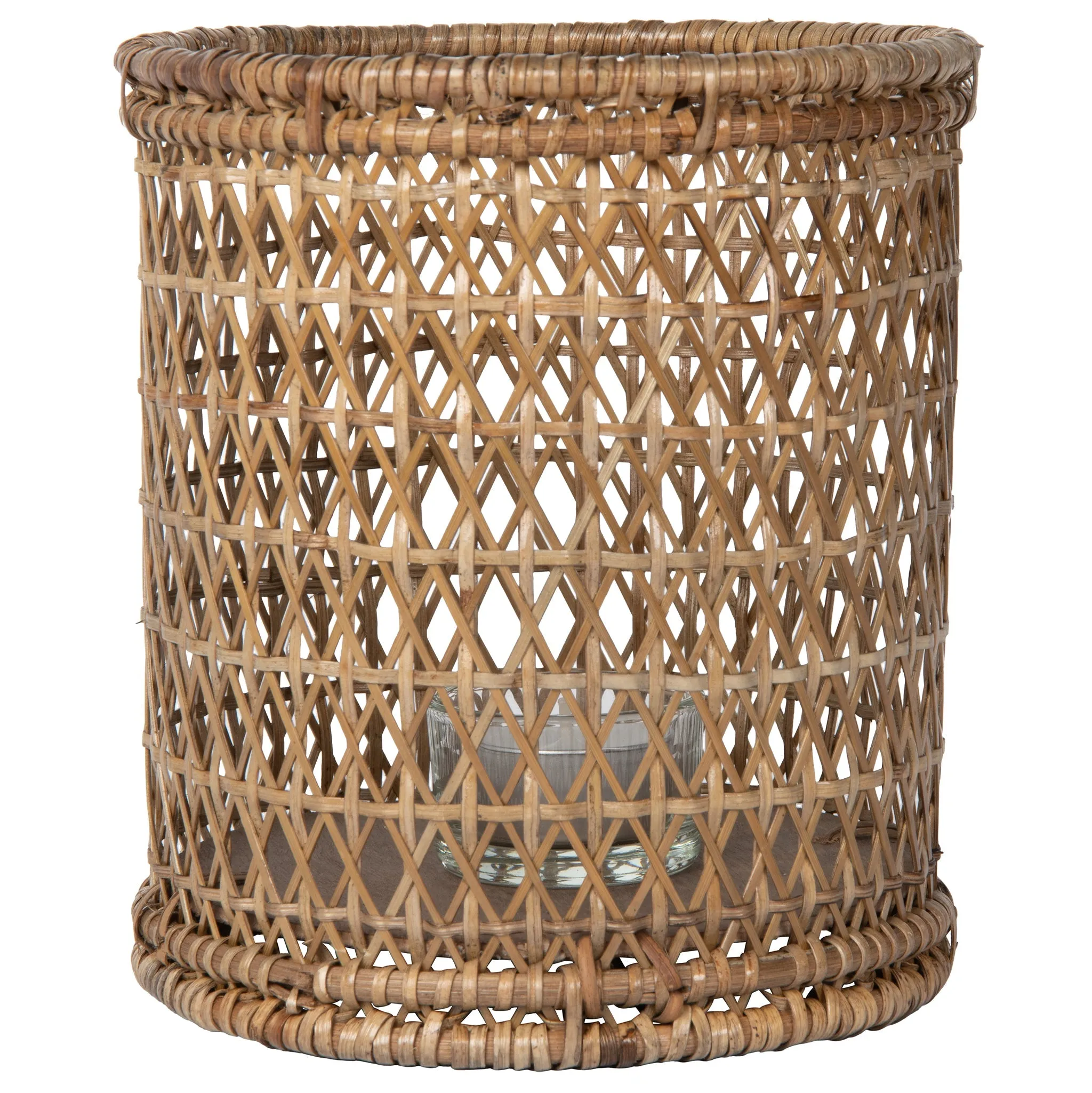 Cabo Hurricane Rattan Candle Holders, Natural