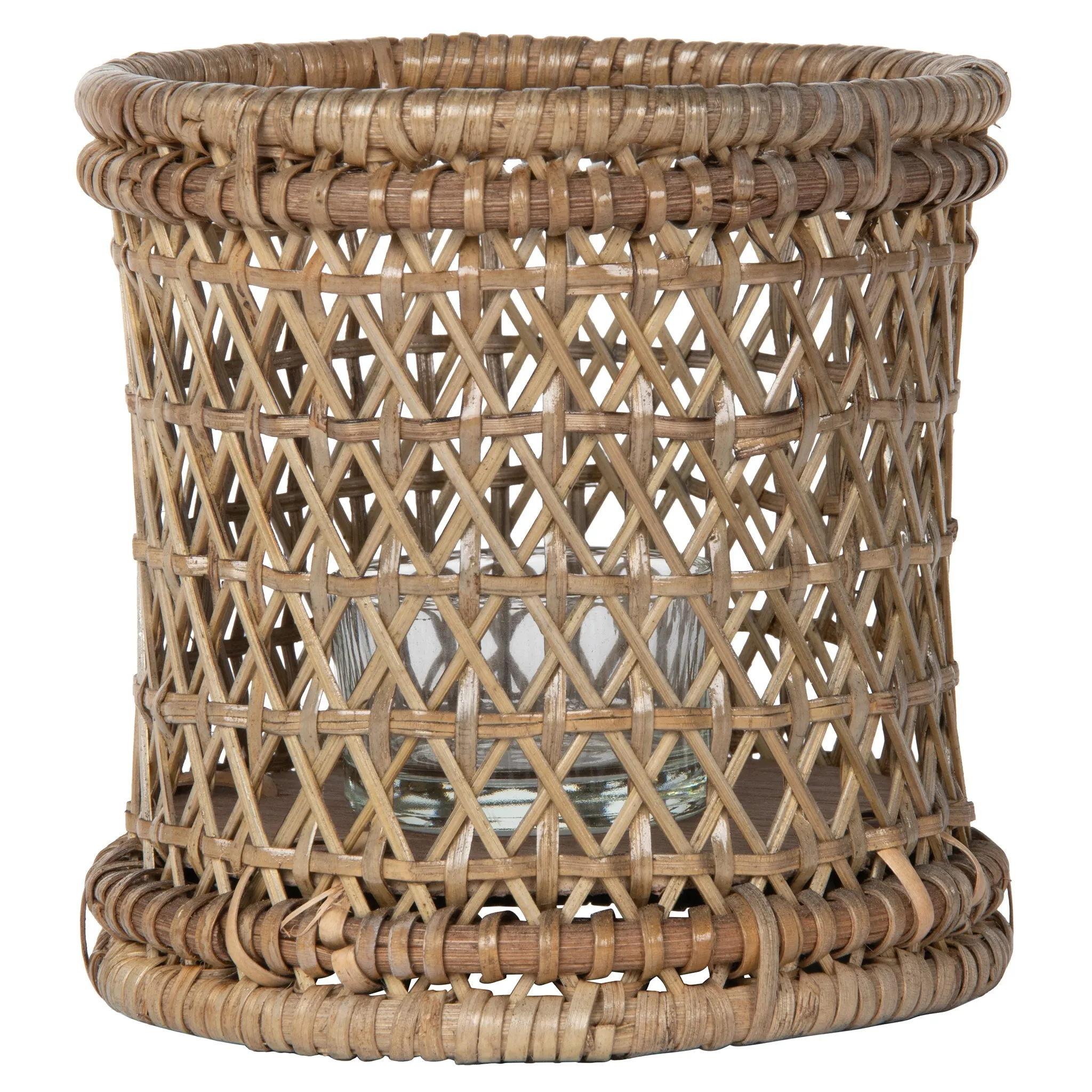 Cabo Hurricane Rattan Candle Holders, Natural