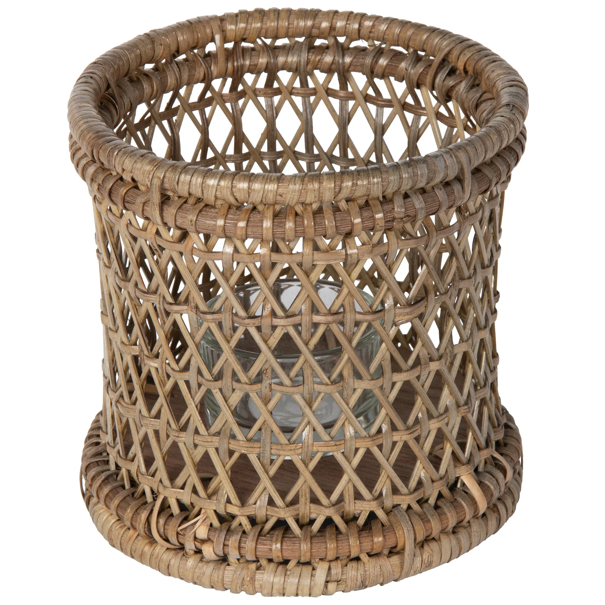 Cabo Hurricane Rattan Candle Holders, Natural