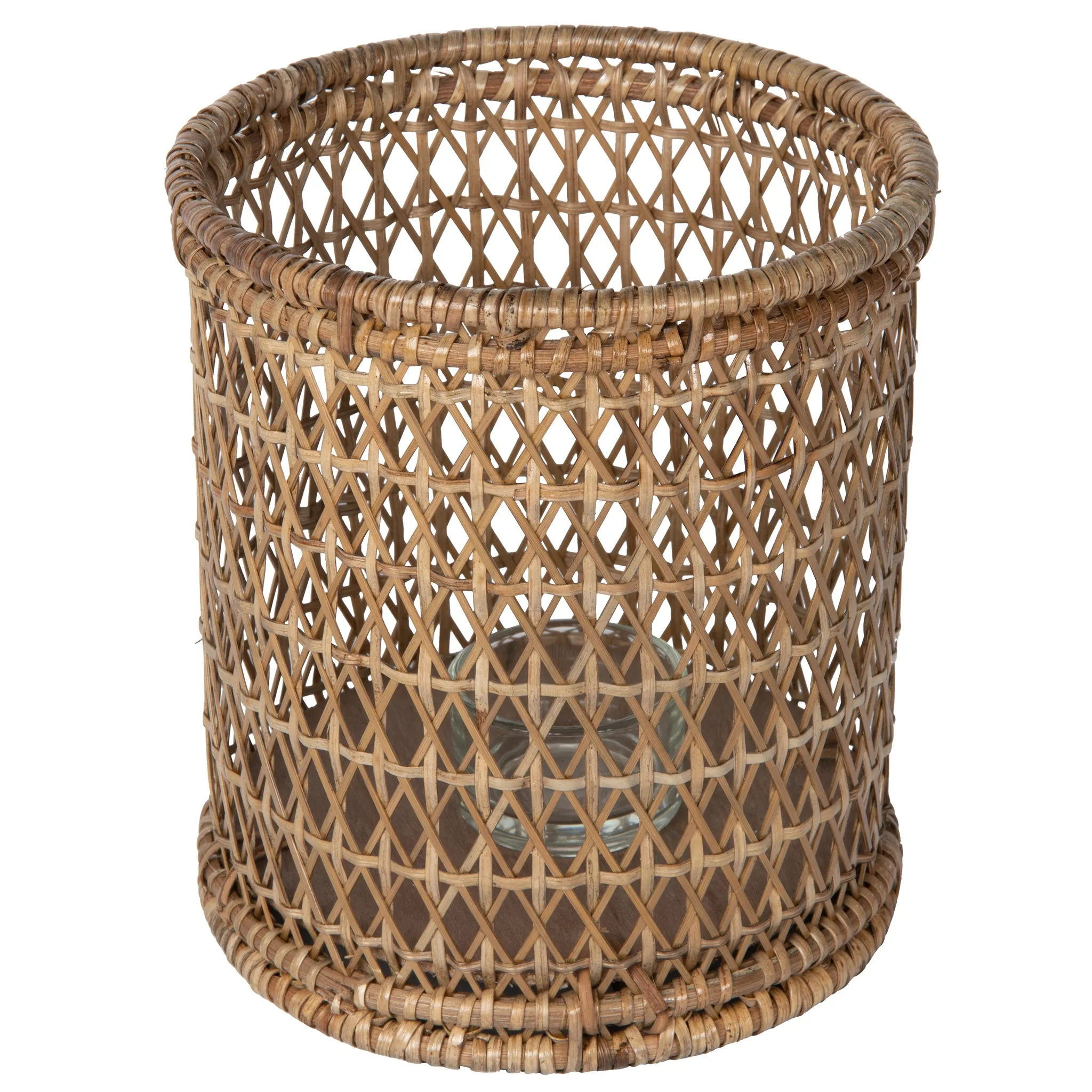 Cabo Hurricane Rattan Candle Holders, Natural