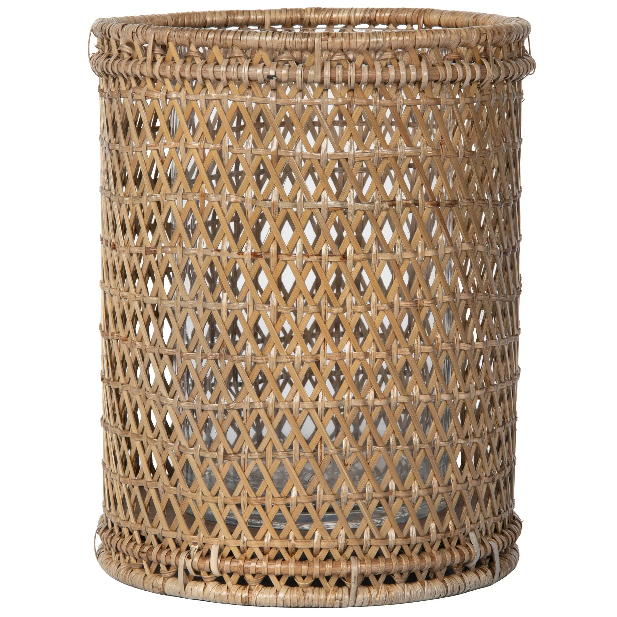 Cabo Hurricane Rattan Candle Holders, Natural