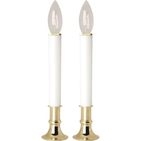 Candle Lamp Battery with Brass Plated Base