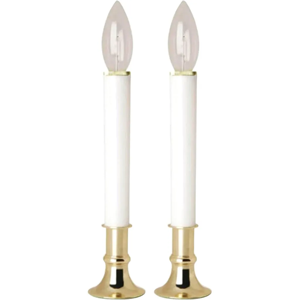 Candle Lamp Battery with Brass Plated Base