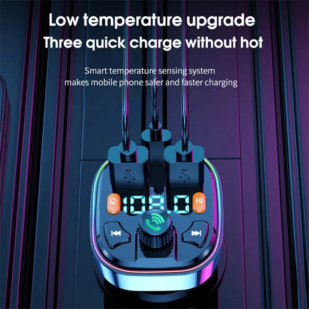 Car  Fm  Transmitter External Microphone Dual Usb Pd Type C Fast