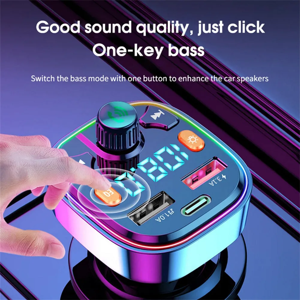 Car  Fm  Transmitter External Microphone Dual Usb Pd Type C Fast