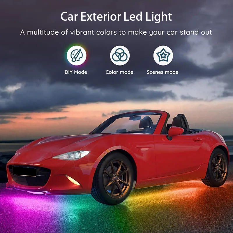 Car Underglow Neon LED Strip Lights APP/Remote Control Auto Underbody RGB Atmosphere Lamp