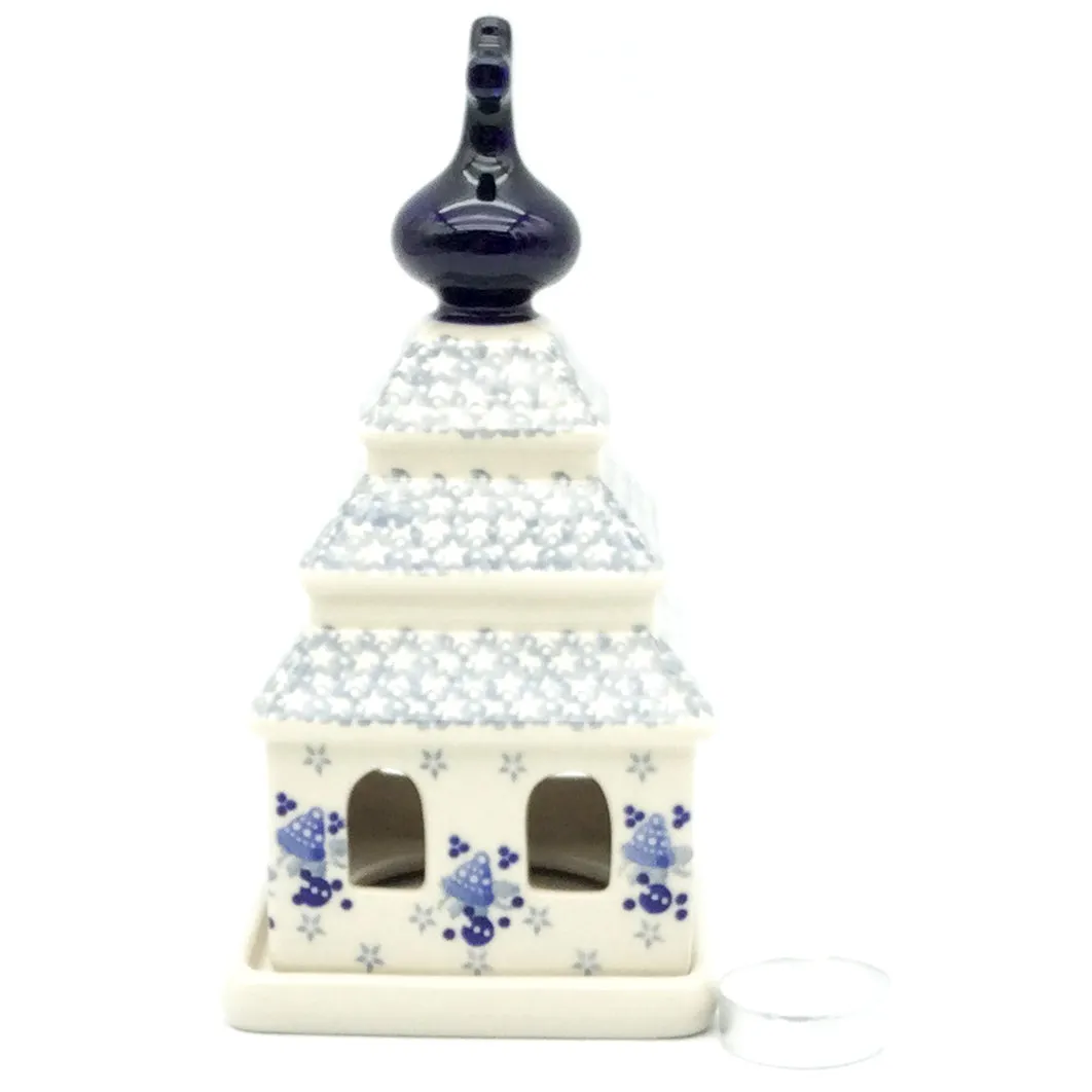 Church Tea Candle Holder in Holiday Bells