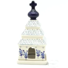 Church Tea Candle Holder in Holiday Bells