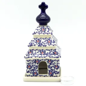 Church Tea Candle Holder in Touch of Red