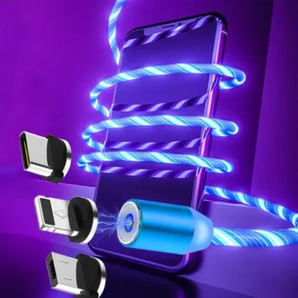 Circular Magnetic Charging Cable for Android/iOS Devices with Automatic Charging Calibration