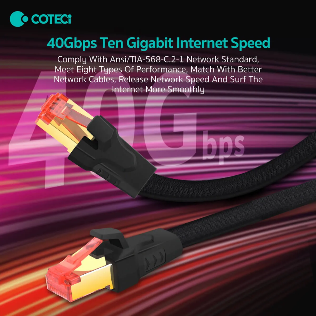 COTECi CTA 8 Class 10 Gigabit Ethernet Cable 2M - 87501