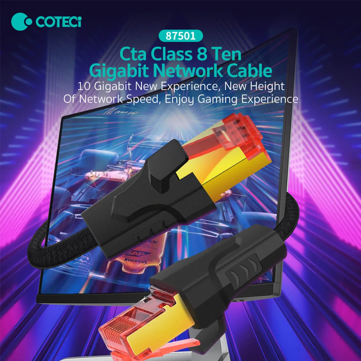 COTECi CTA 8 Class 10 Gigabit Ethernet Cable 2M - 87501