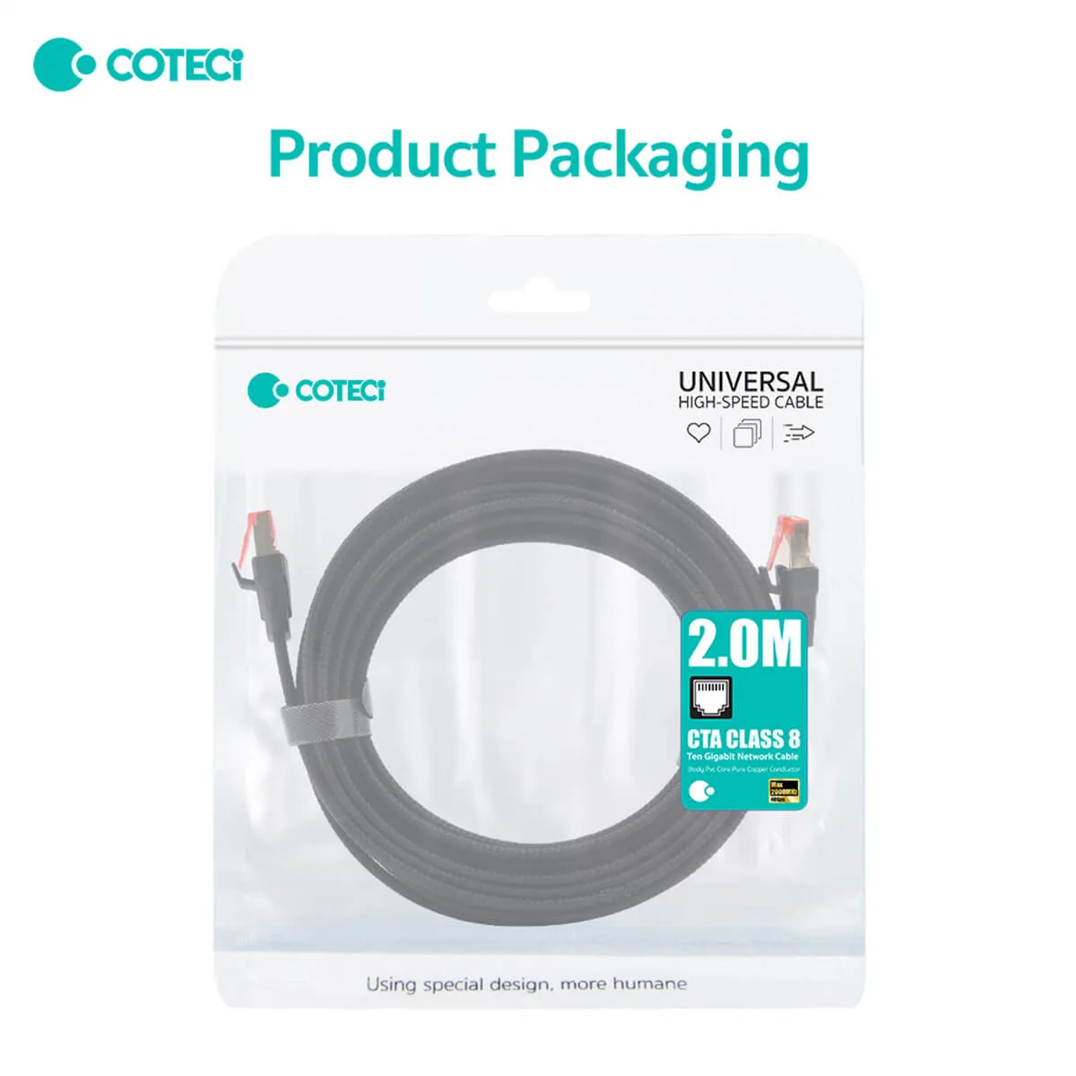COTECi CTA 8 Class 10 Gigabit Ethernet Cable 2M - 87501