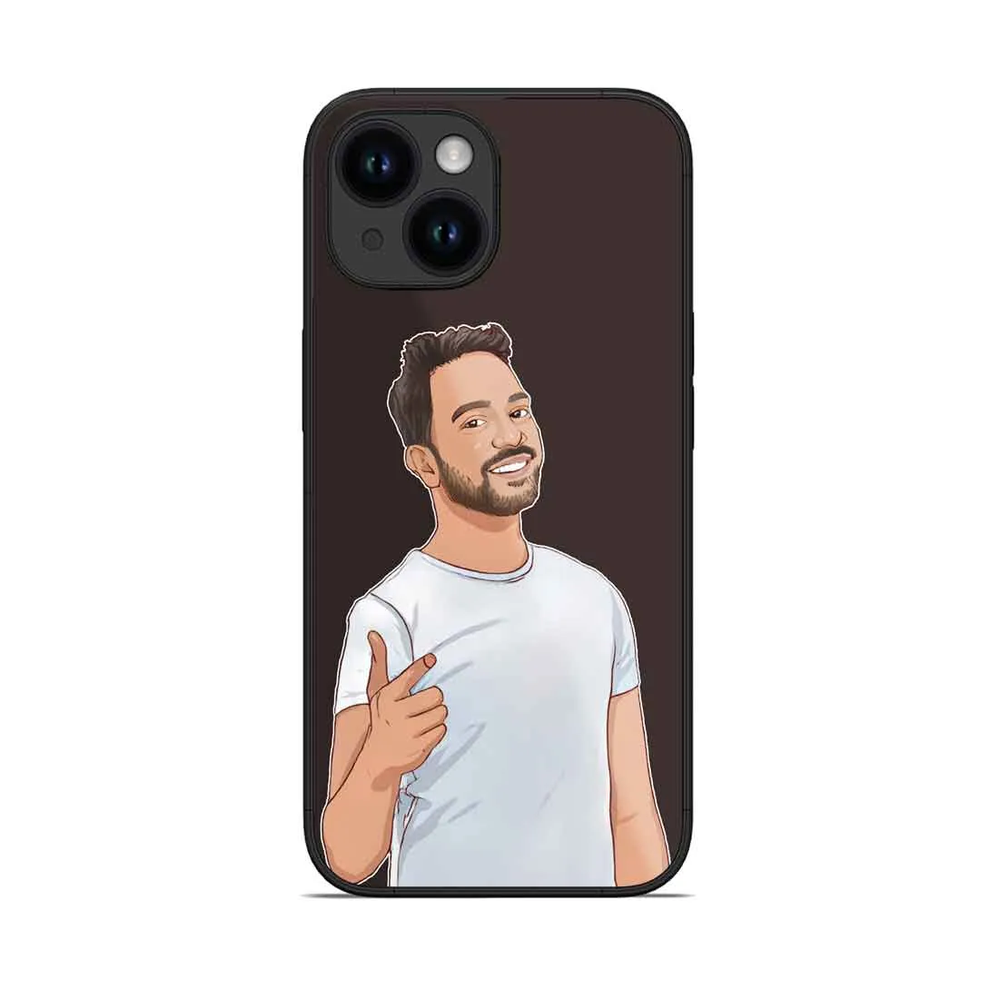 Customized Photo Mobile Cover Black  iPhone 14 Case With Image - Cartoonize Photo
