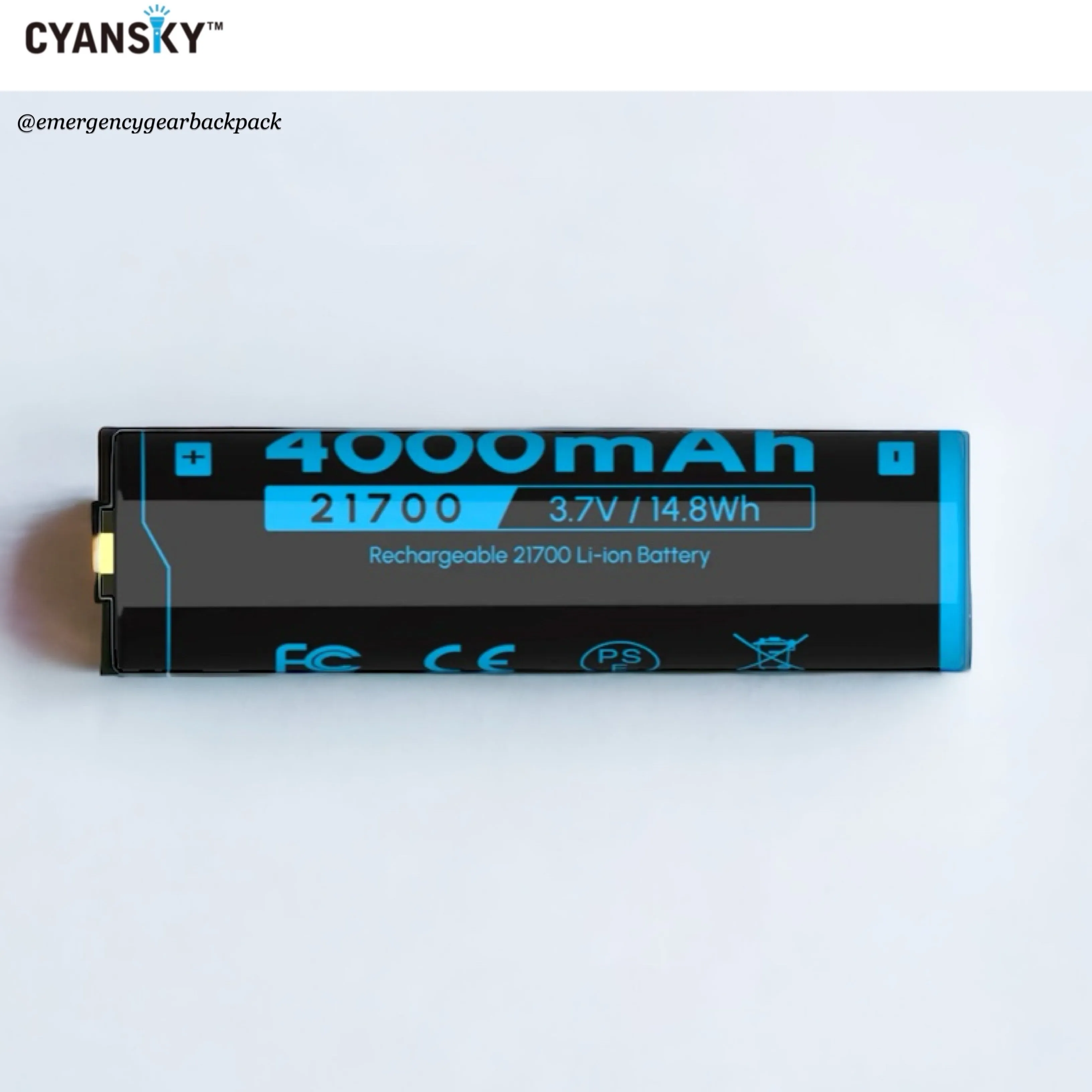 Cyansky BL2140P 21700 4000mAh 3.7V 35A High Drain Li-ion Rechargeable Battery