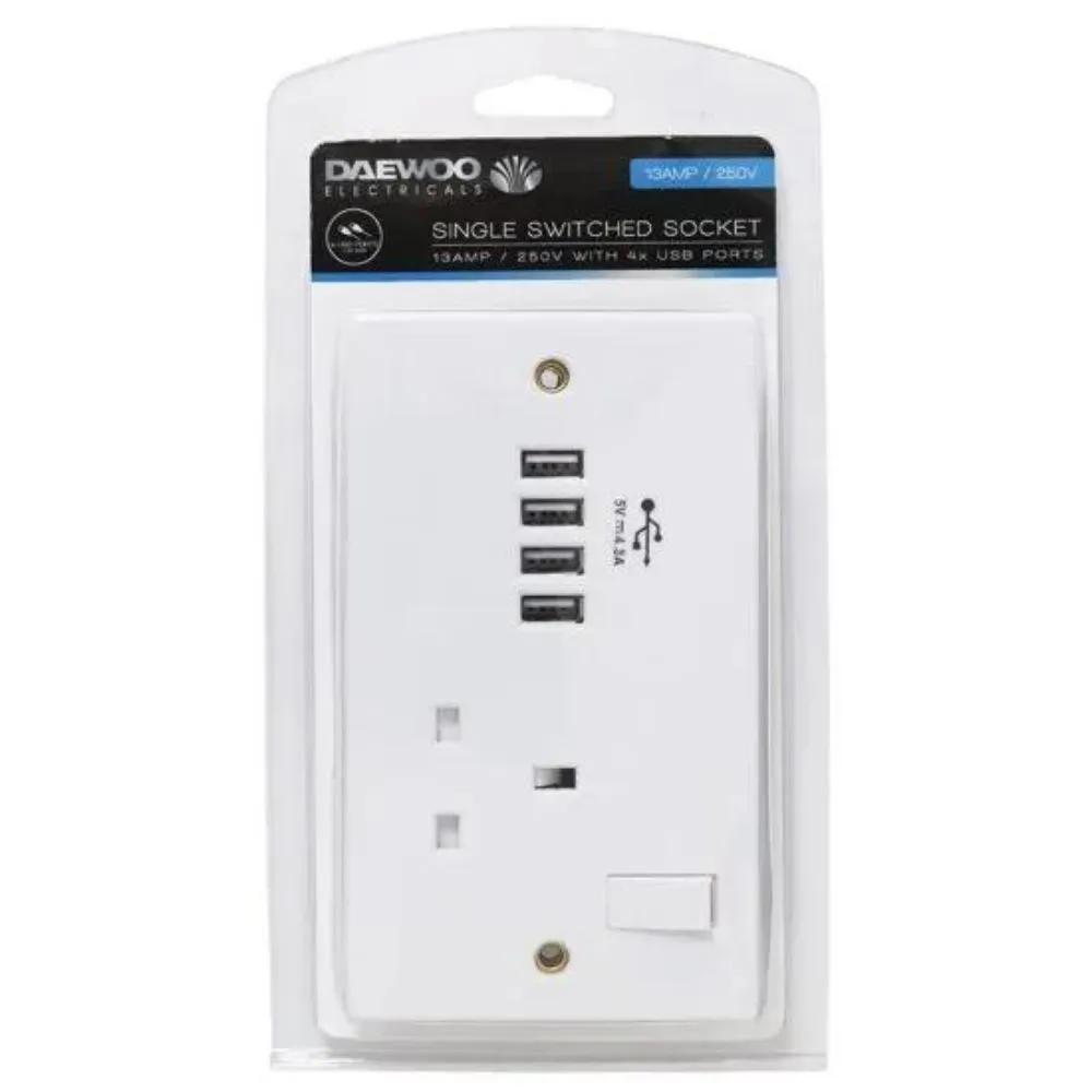 Daewoo Single Socket With 4 USB Ports