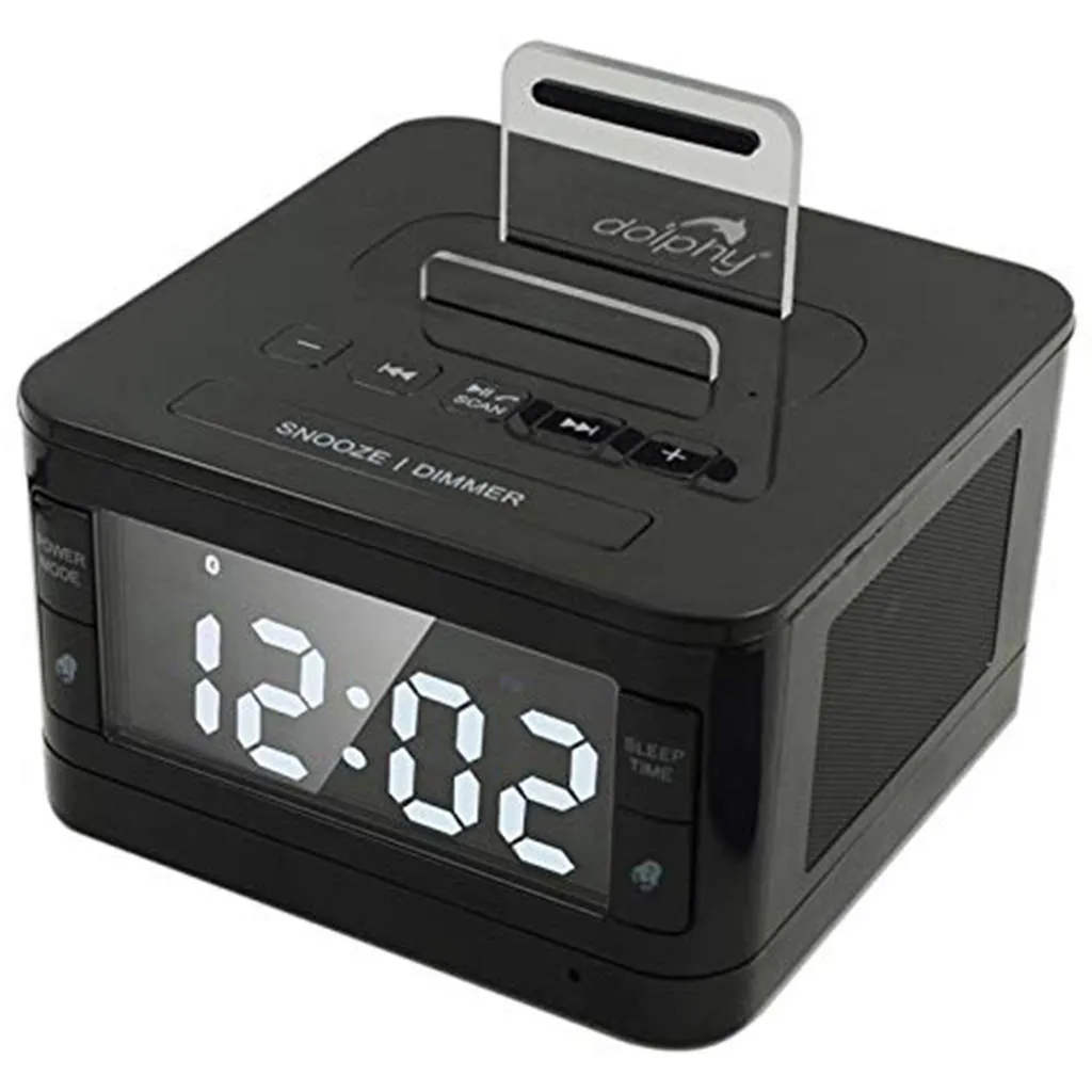 Dolphy Dock Station Dual Alarm Clock,FM Radio with LED Display DDSN0002