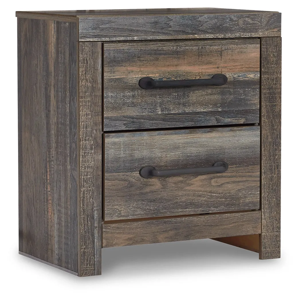 Drystan Full Bookcase Bed with Mirrored Dresser, Chest and Nightstand in Multi