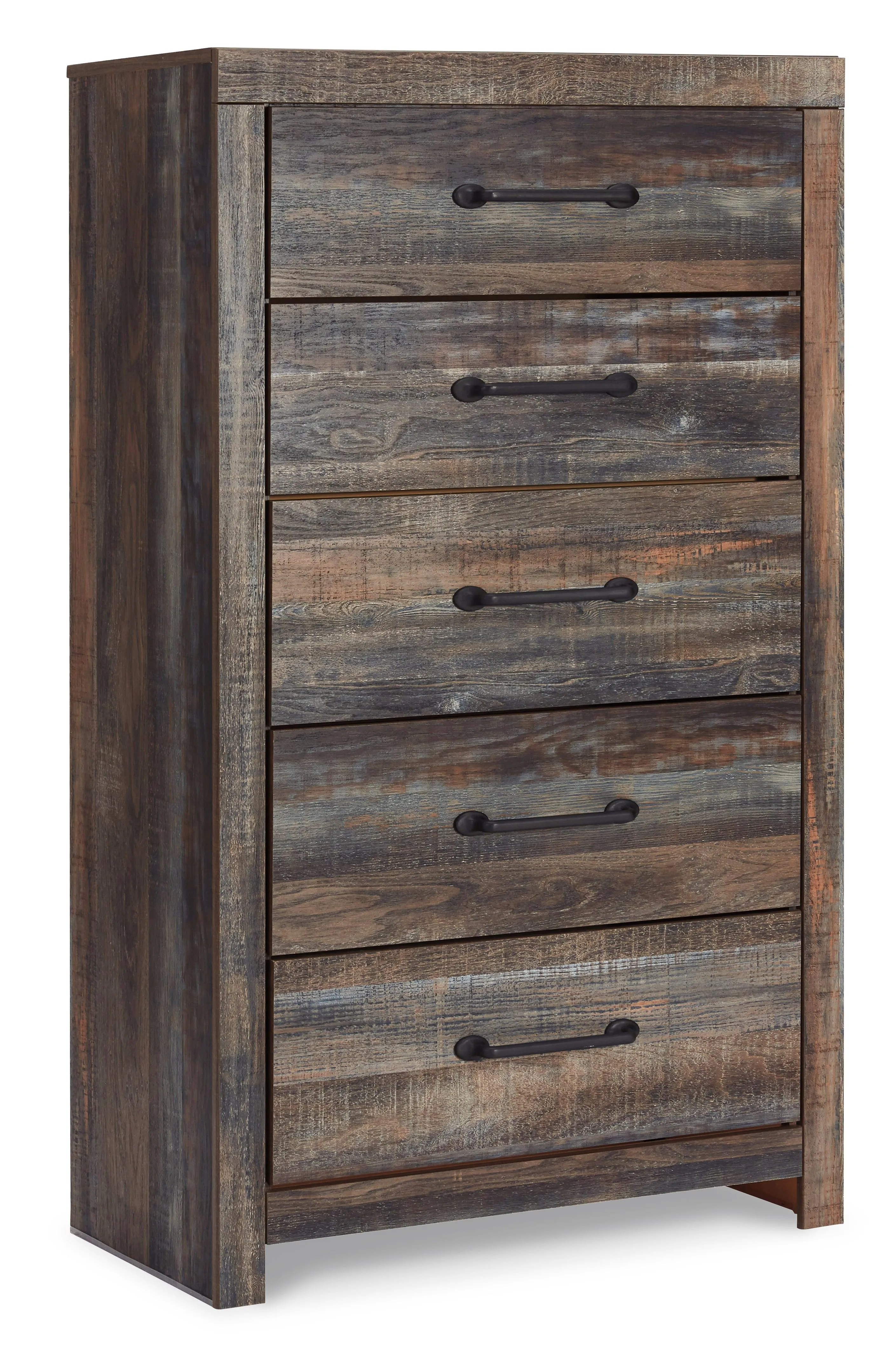Drystan Full Panel Bed with Mirrored Dresser, Chest and Nightstand in Multi