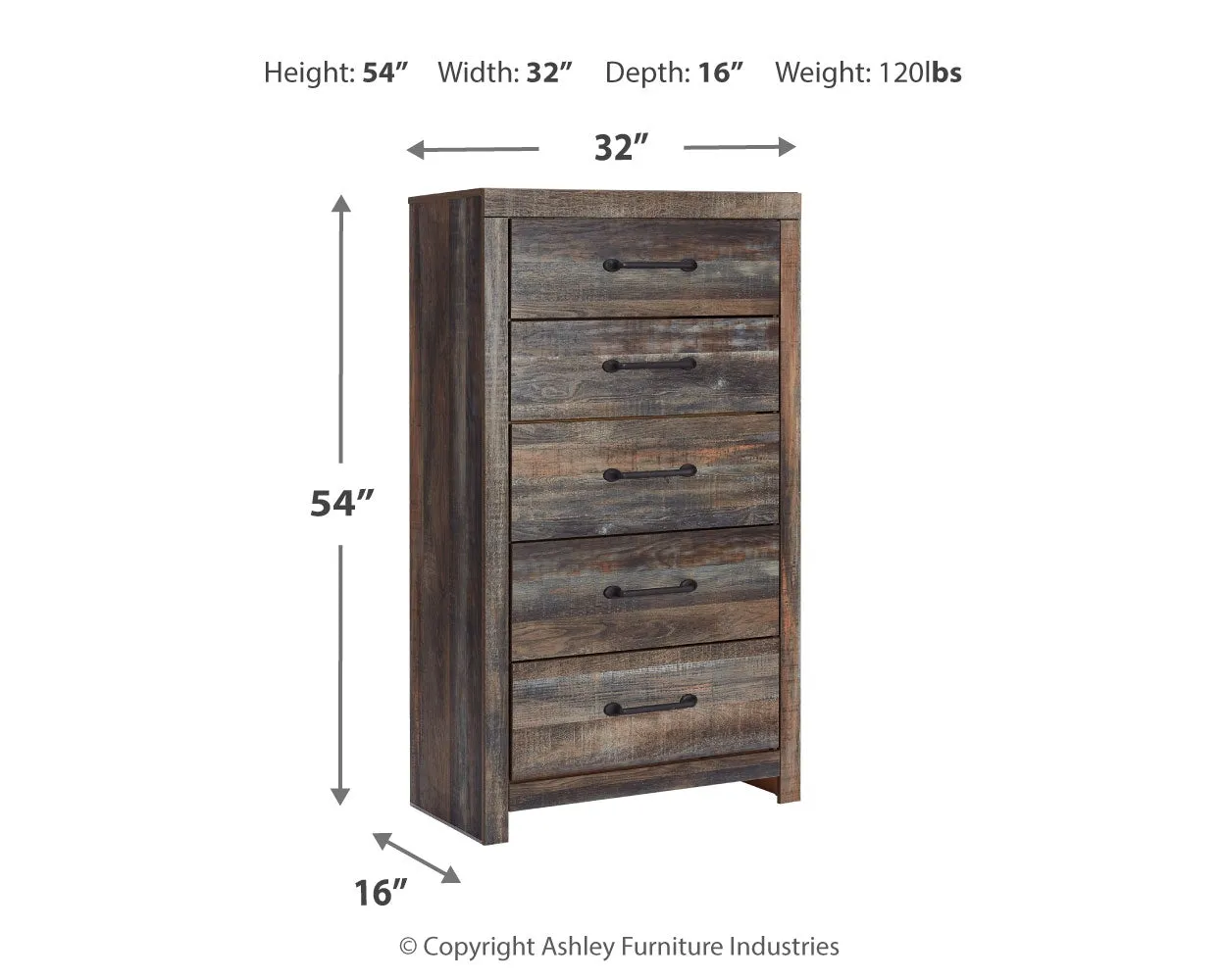 Drystan Full Panel Bed with Mirrored Dresser, Chest and Nightstand in Multi