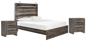 Drystan Queen Panel Bed with 2 Nightstands in Multi