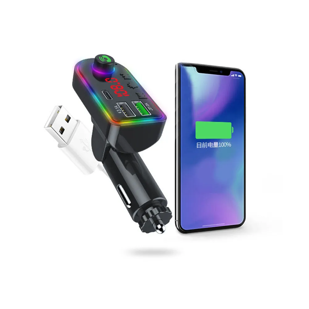 F7/f8 Car Bluetooth Fm Transmitter Hands-free Call Mp3 Player